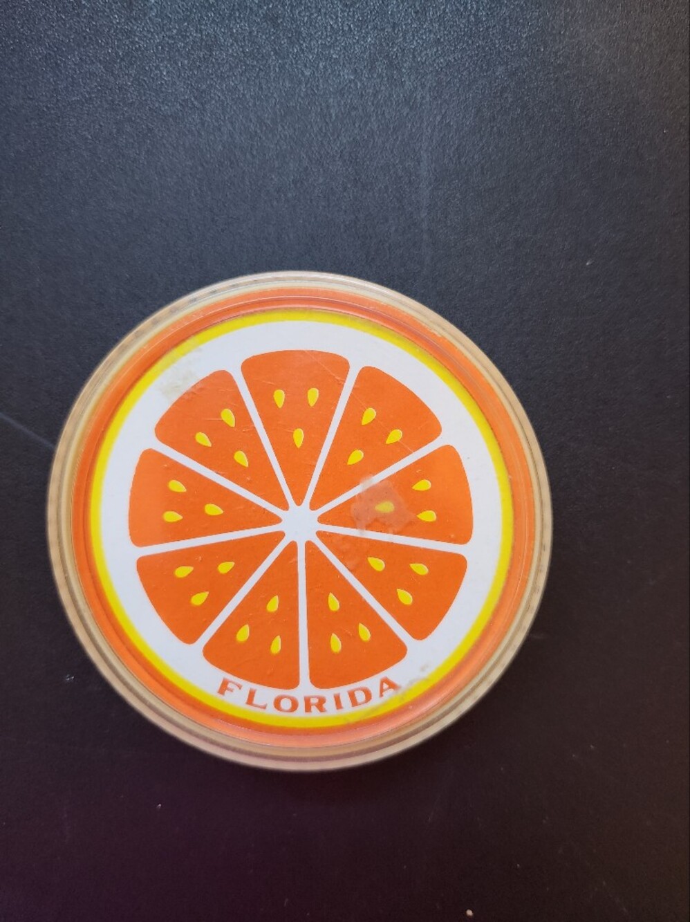 Orange Slice Coaster - Bright Orange